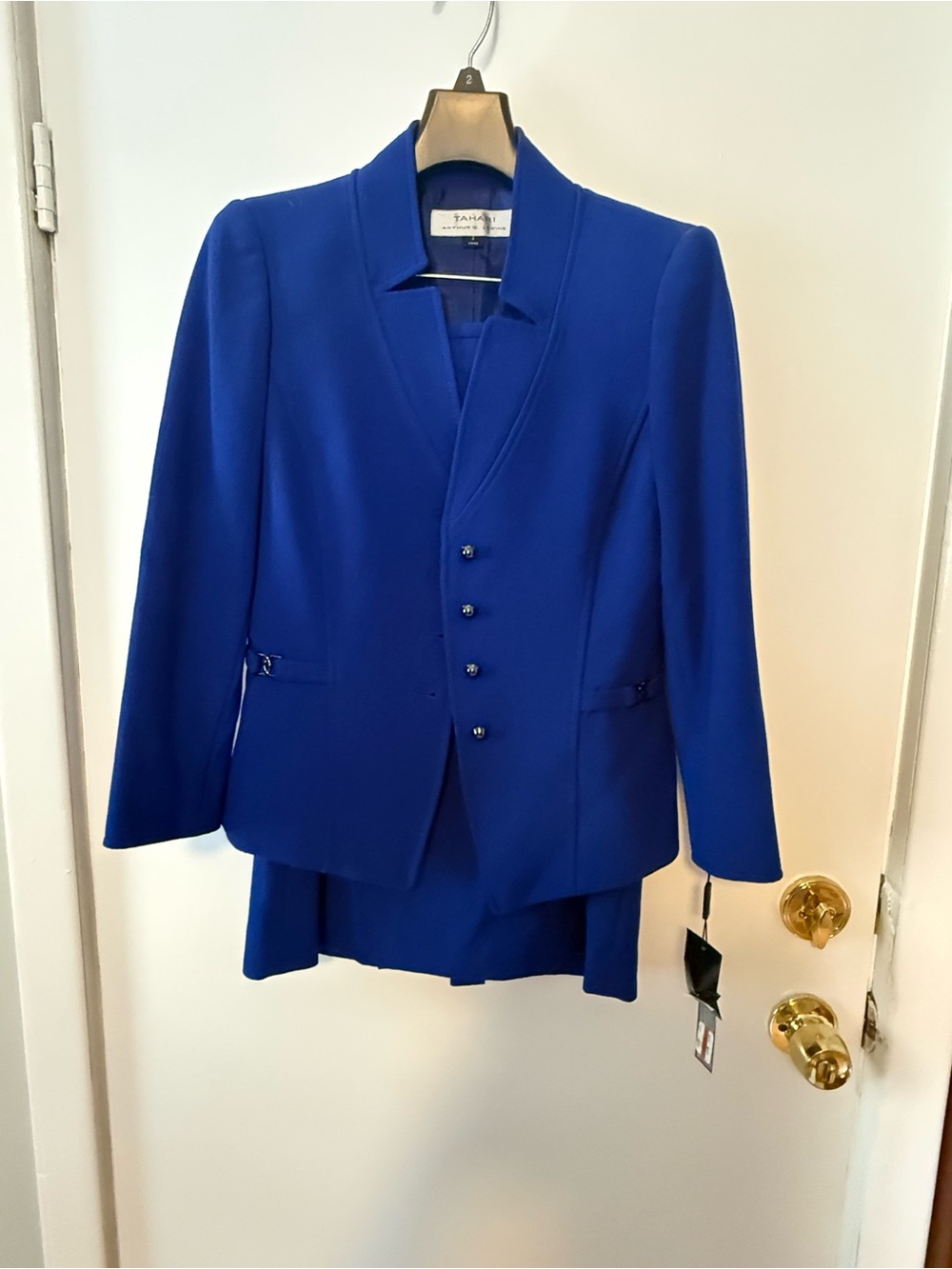 Tahari ASL Cobalt Blue Women's Tailored Blazer